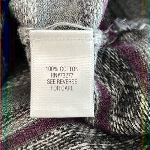 Croft & Barrow Gray Layered Look Striped Sweater Woman Size Small Pullover - Picture 8 of 9